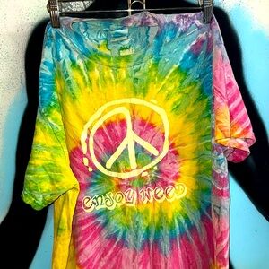 Enjoy Weed Vintage Tie Dye Tshirt size Medium